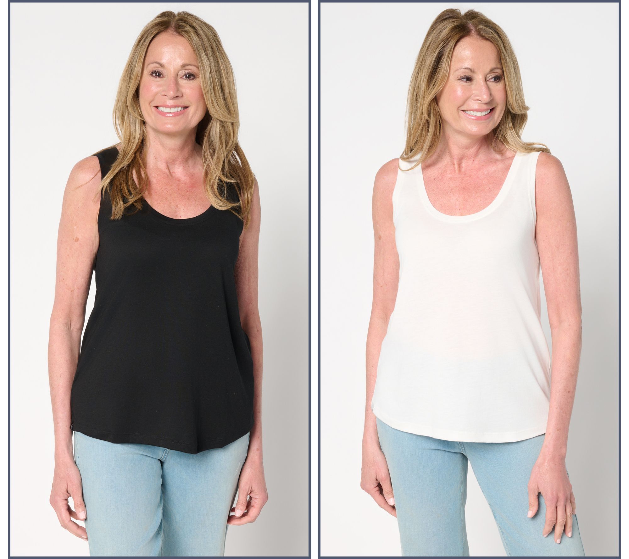 "As Is" Barefoot Dreams Malibu Collection Pima Modal 2Pk Tank