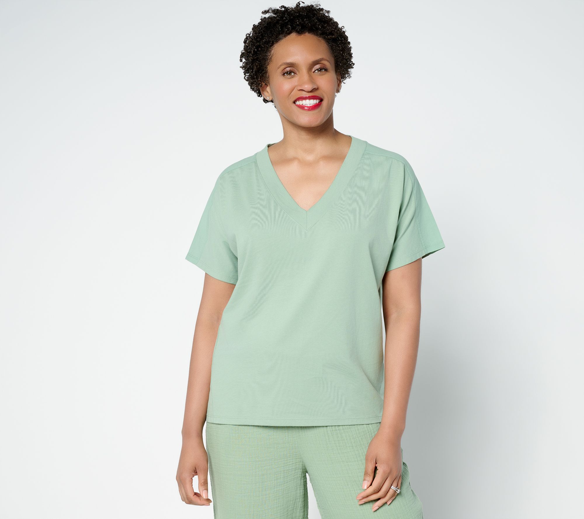 "As Is" Peace Love World Boheme Sueded Cotton Mixed Media Tee