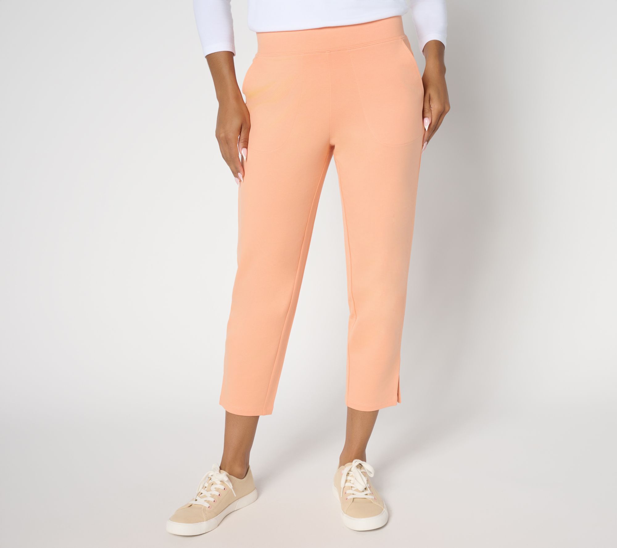 "As Is" Denim & Co. Regular EasyWear French Terry Crop Pant