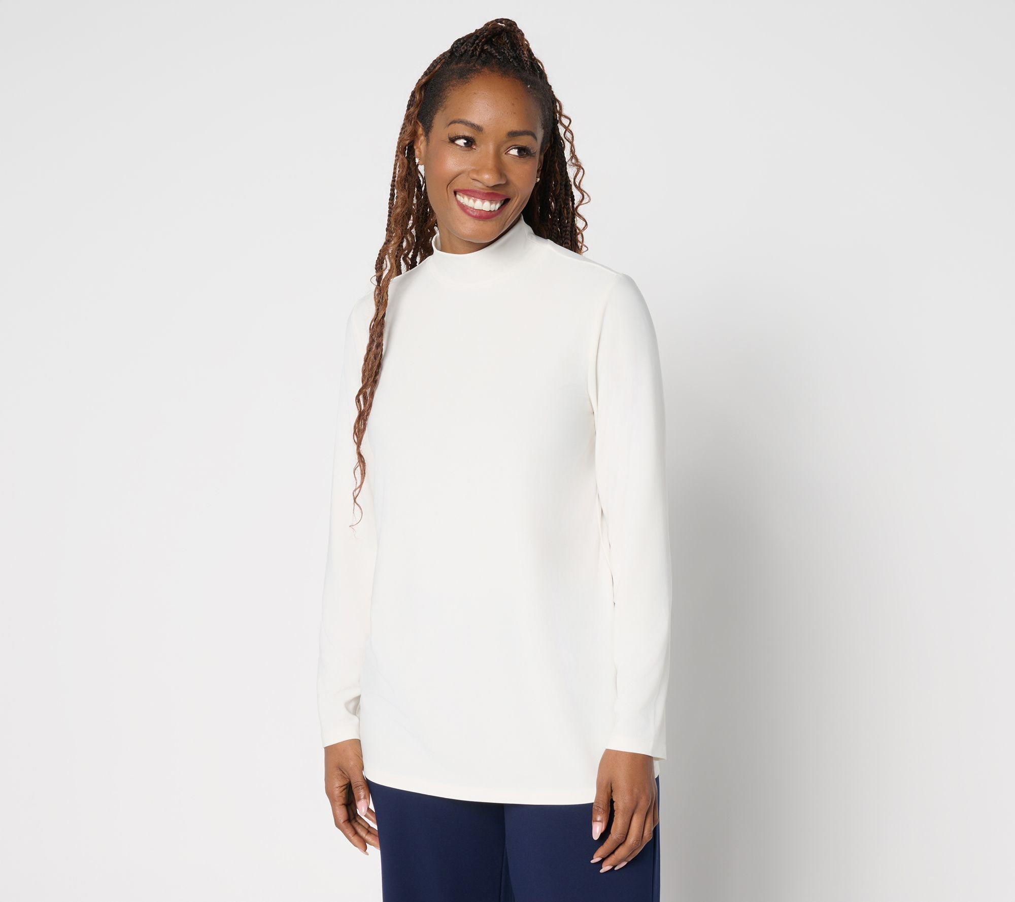 "As Is" GRAVER Susan Graver LK Luxe Mock Neck Long Sleeve Top