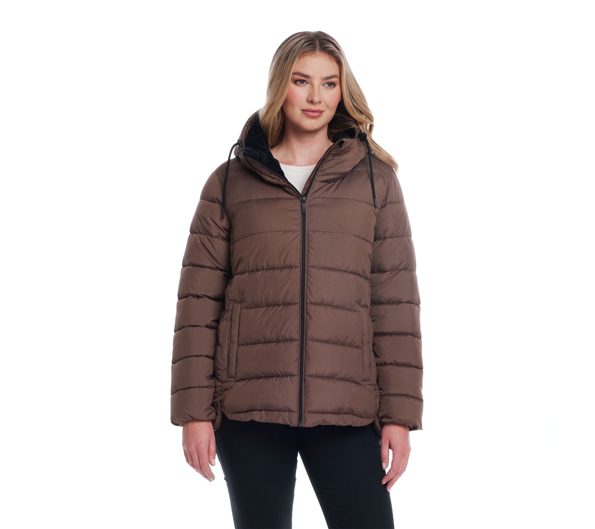 Weatherproof Hooded Puffer with Cozy Pile