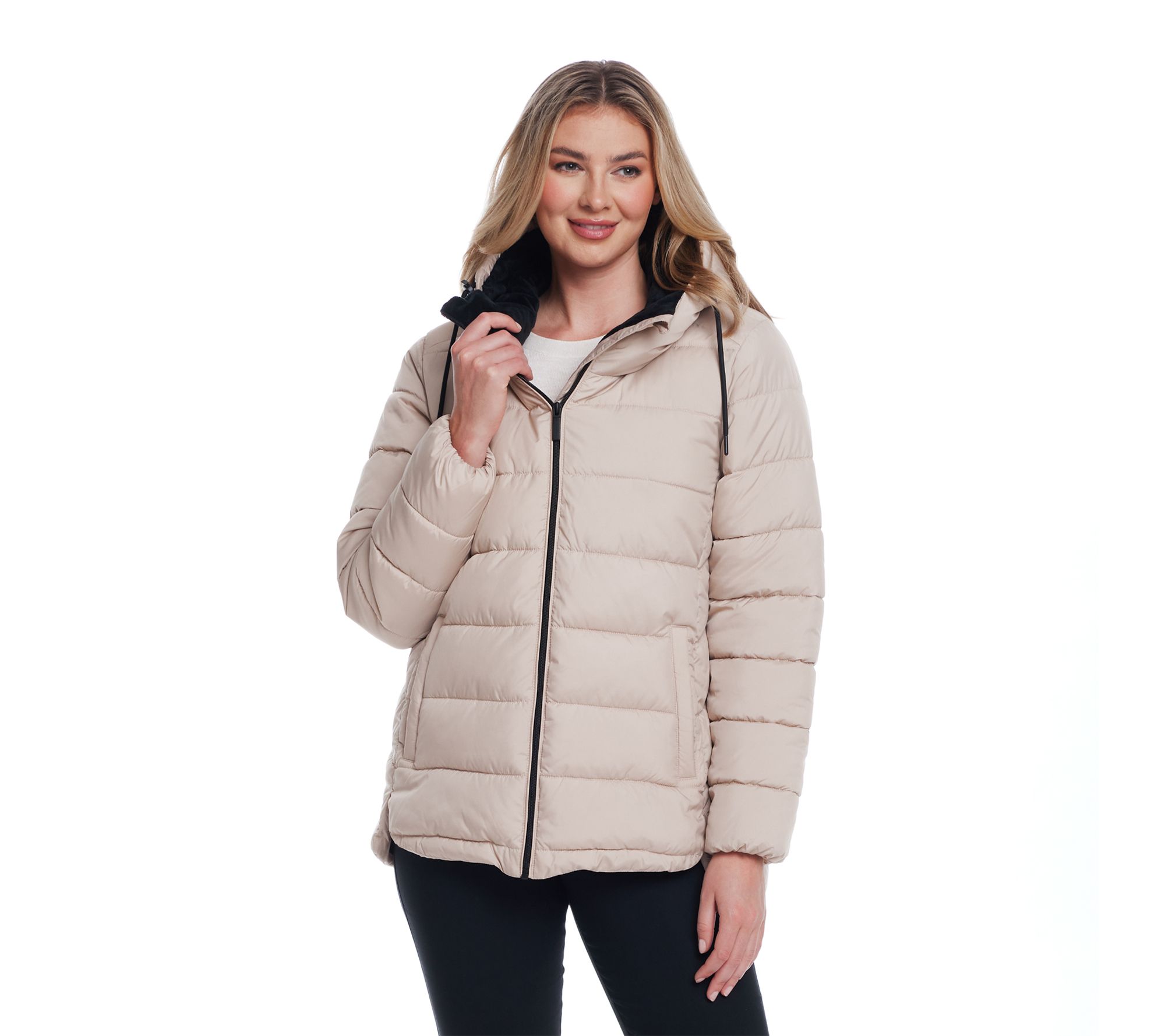 Weatherproof Hooded Puffer with Cozy Pile