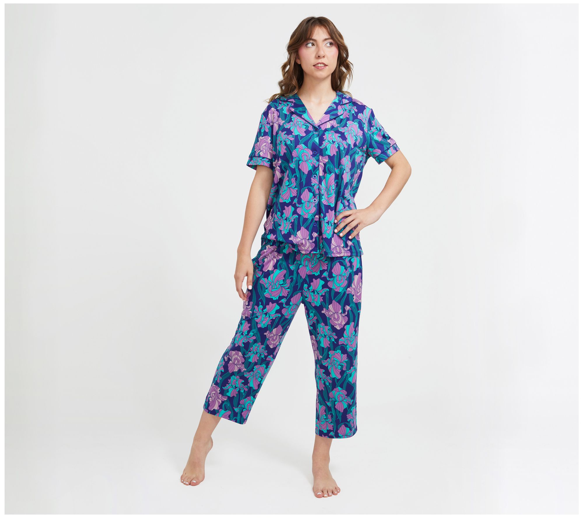 Randy Fenoli Sleepwear Short Sleeve Capri Sleep Set