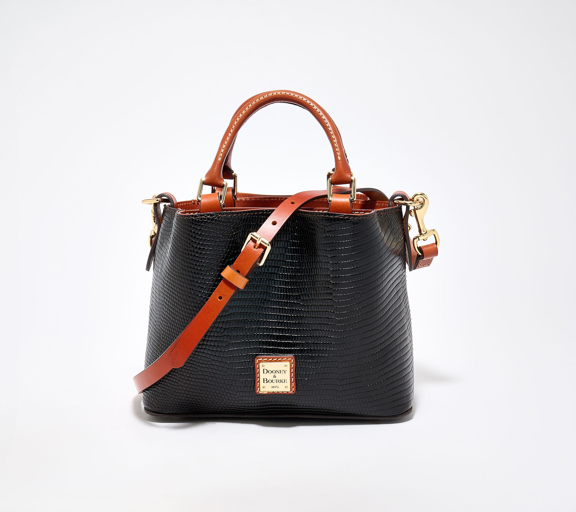 "As Is" Dooney & Bourke Embossed Lizard Leather Mini Barlow Satchel