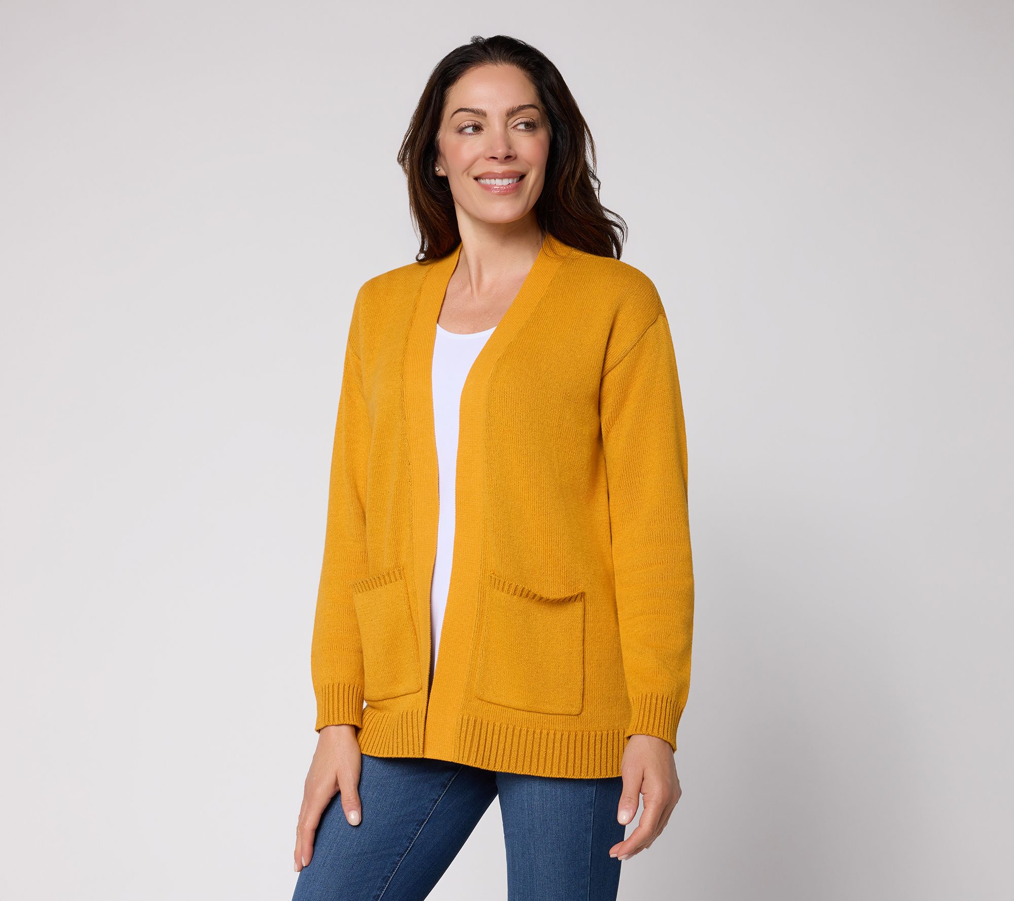  Denim & Co. Canyon Retreat Regular Plaited Open Front Cardigan - A734213