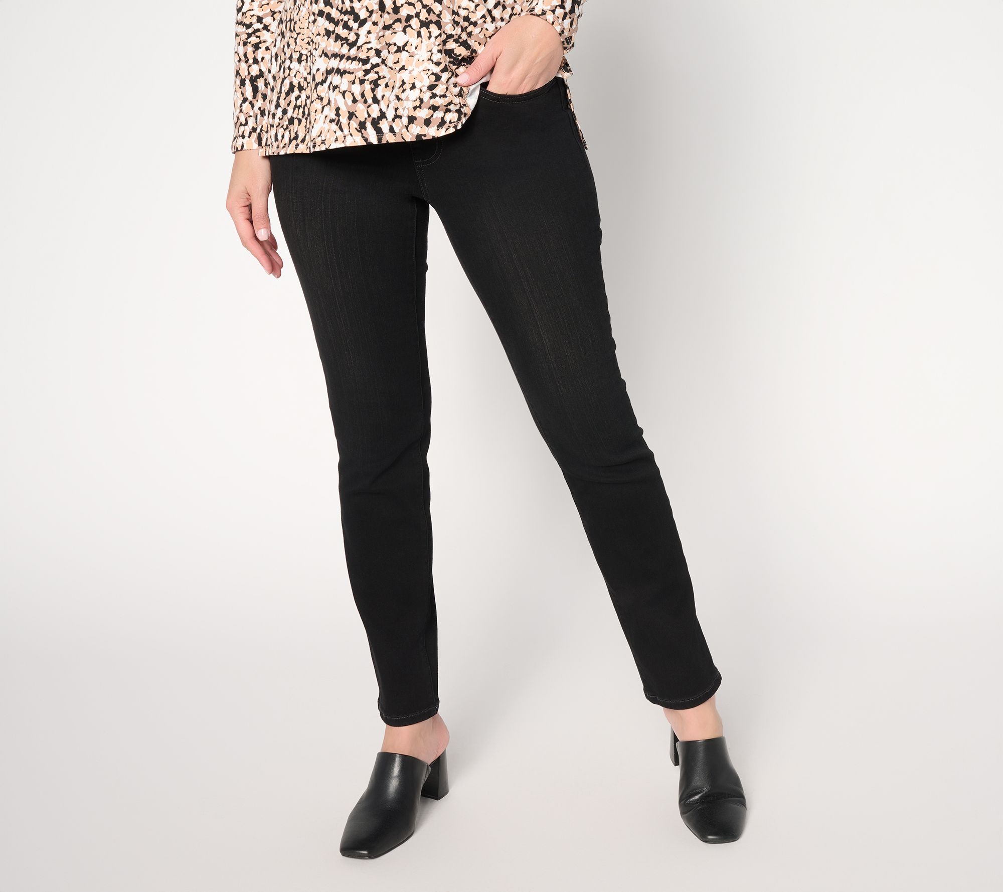 "As Is" Jingle Belles by Kim Gravel Petite Satin Weave Straight Jean