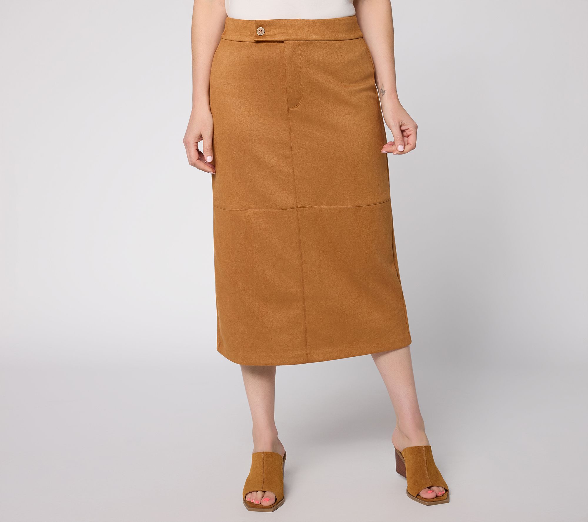 Peace Love World Black Label Regular Faux Suede Skirt