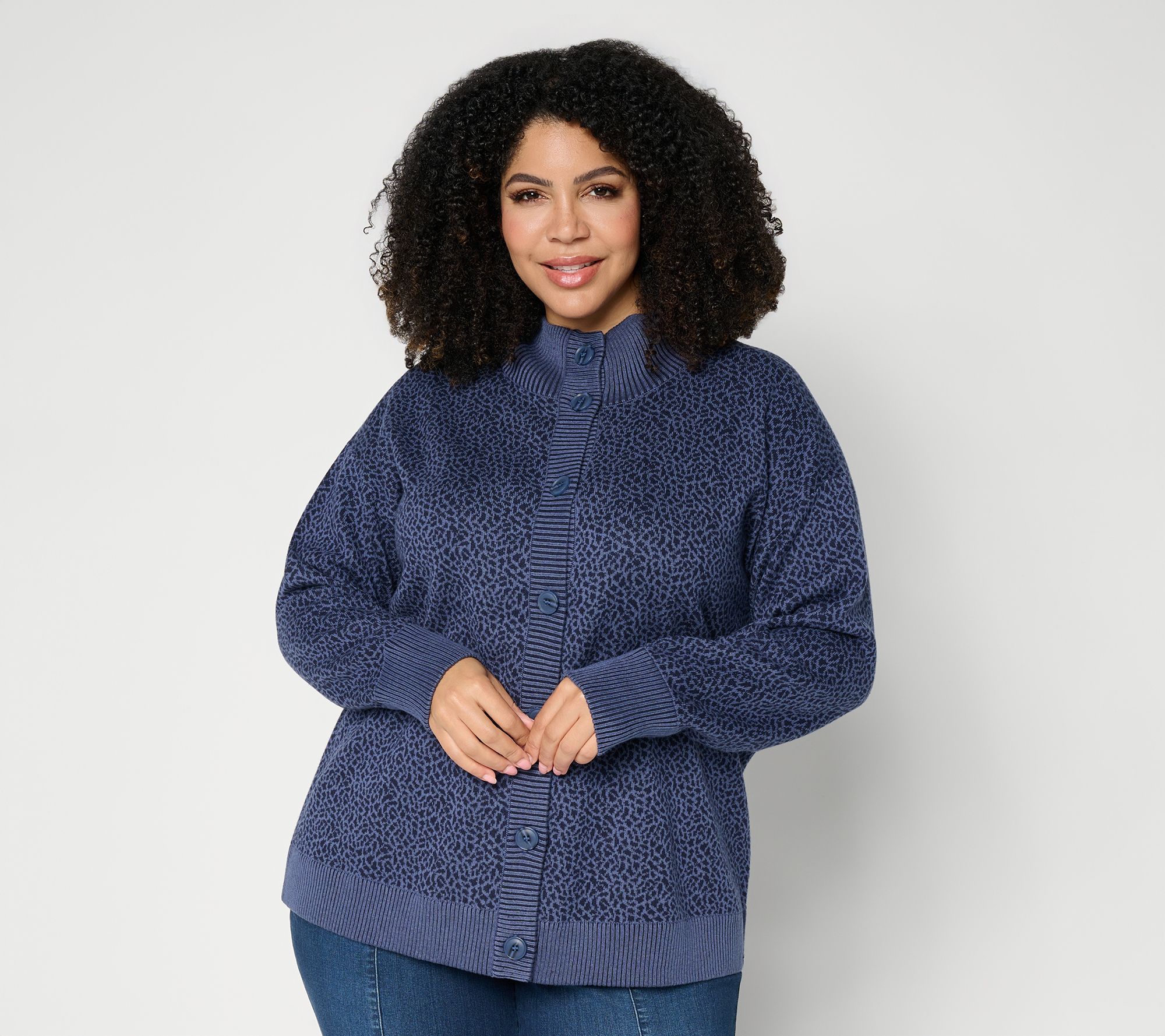 Belle by Kim Gravel Elevated Animal Jacquard Cardigan | QVC
