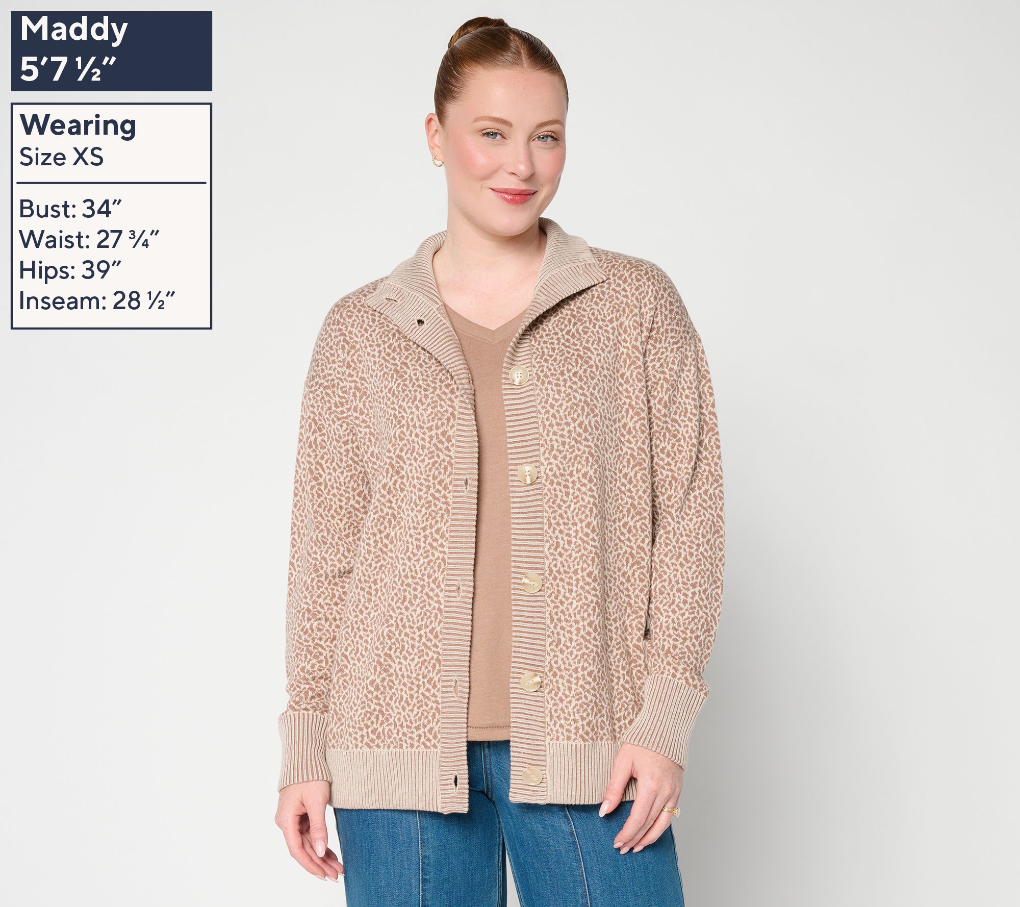 Belle by Kim Gravel Elevated Animal Jacquard Cardigan | QVC