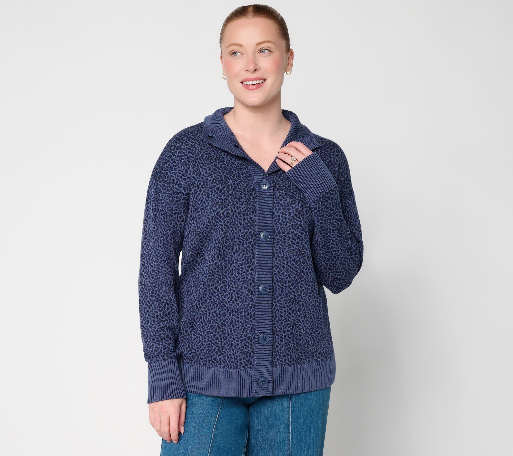 Belle by Kim Gravel Elevated Animal Jacquard Cardigan | QVC