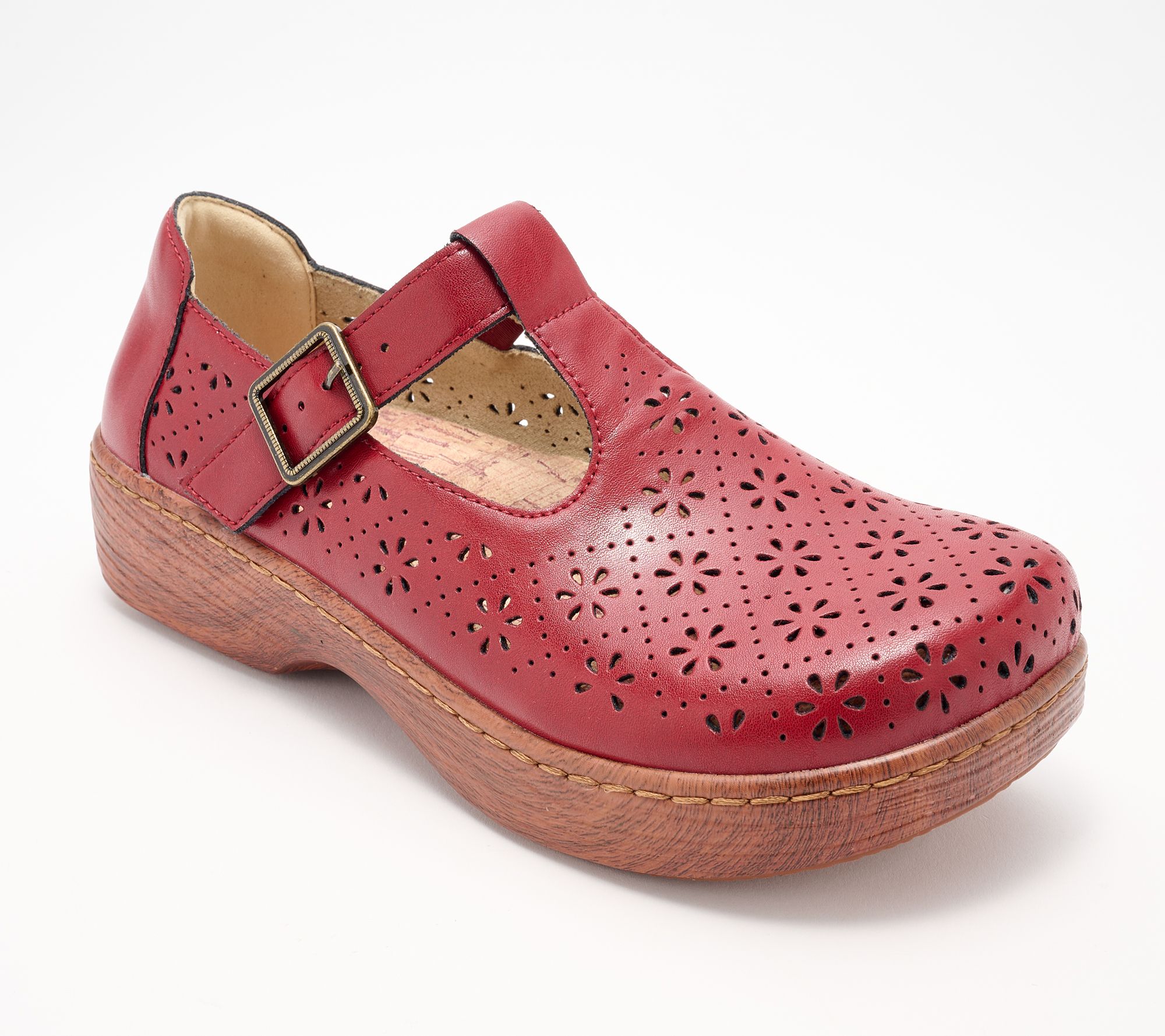 "As Is" Alegria Leather Fisherman Clog - Odessa