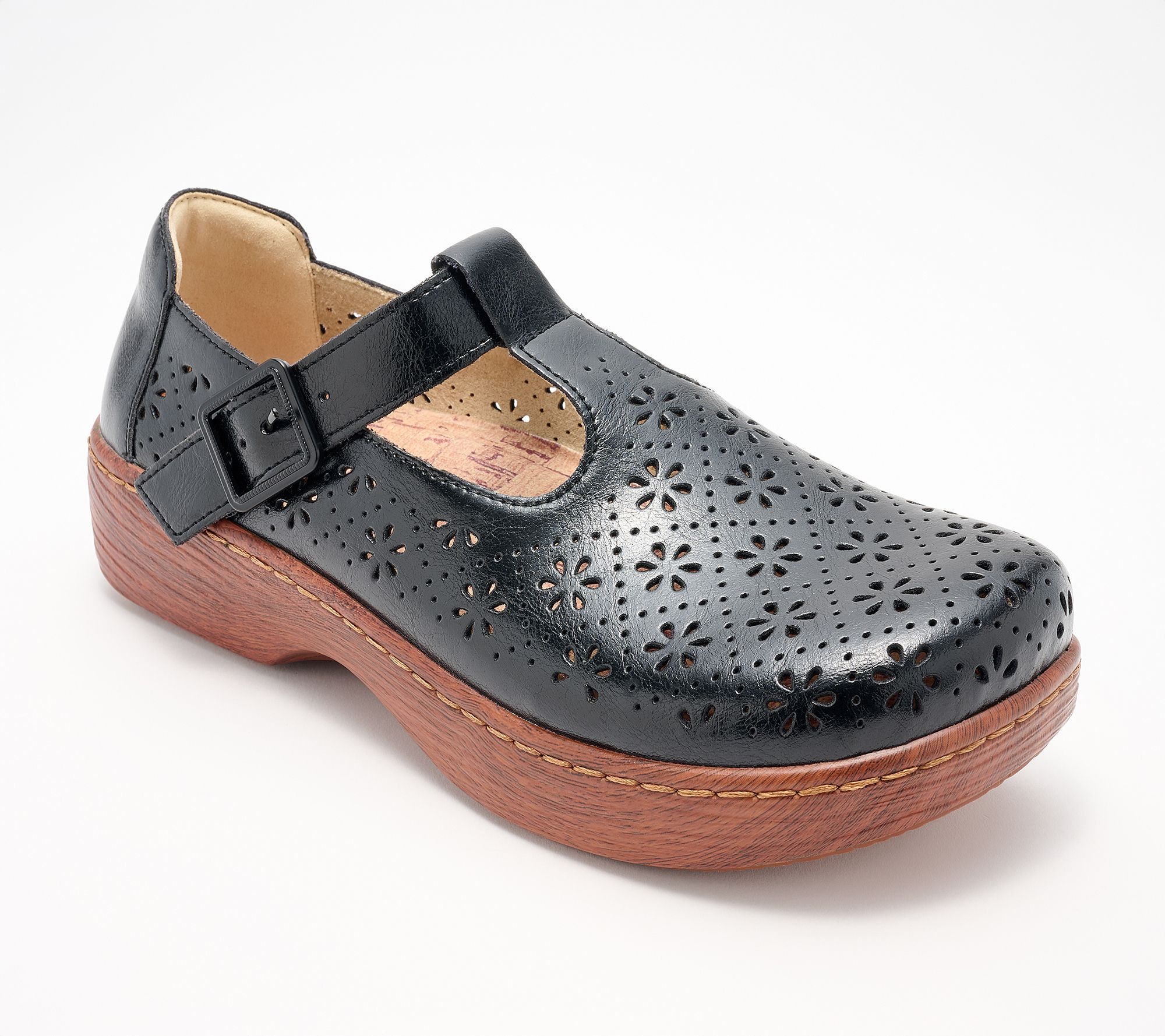 "As Is" Alegria Leather Fisherman Clog - Odessa