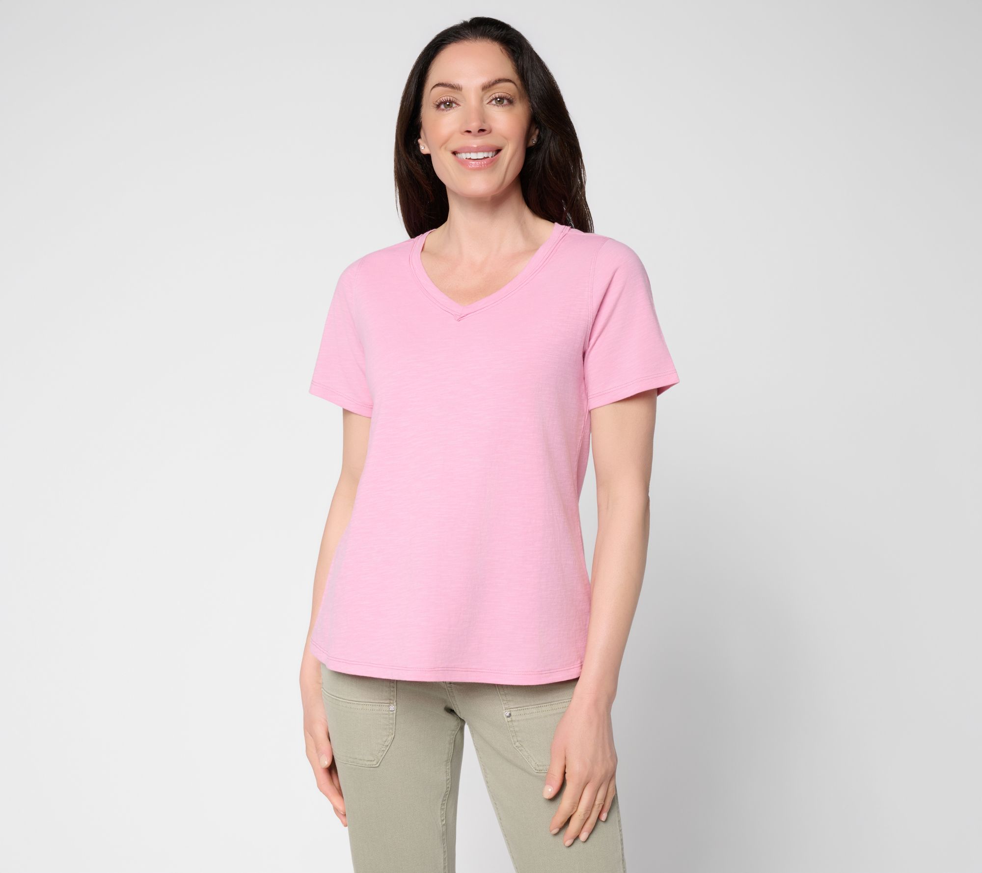 "As Is" LOGO Principles by Lori Goldstein 100% Cotton V-Neck Tee