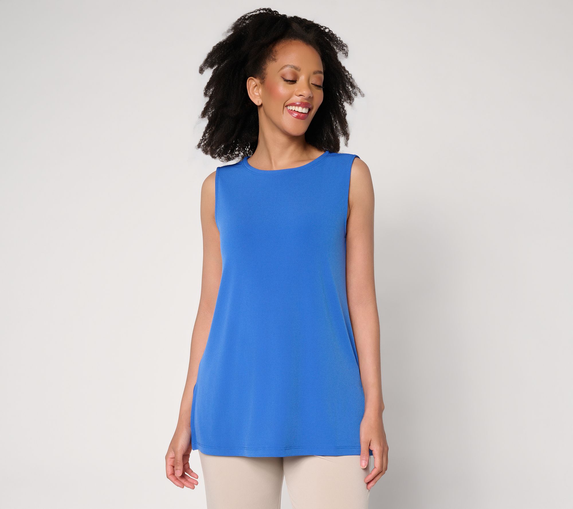 "As Is" Susan Graver Essentials Reg Liquid Knit SleevelessTunic