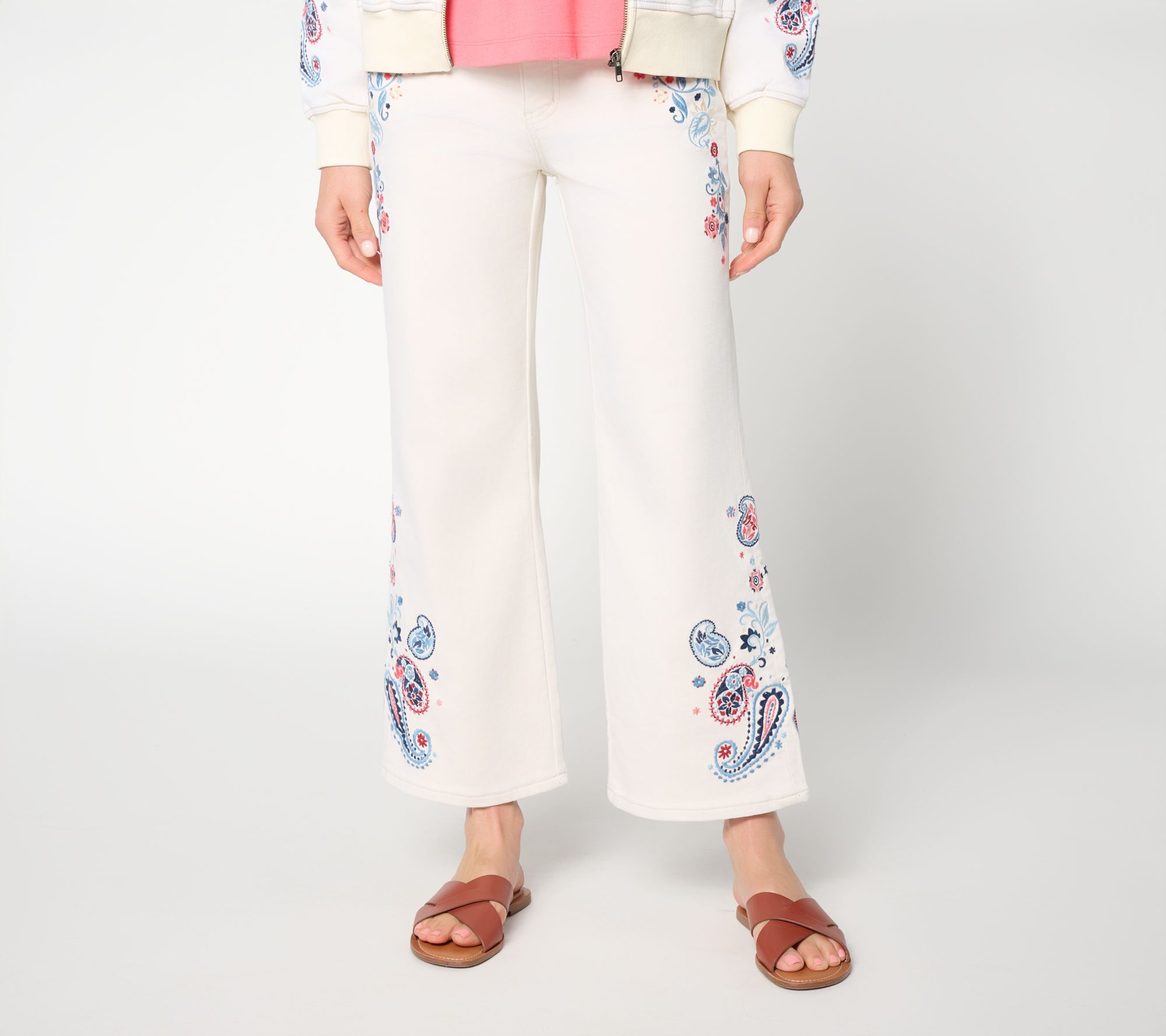 "As Is" Driftwood Jeans Martha Crop Knit Denim Jeans