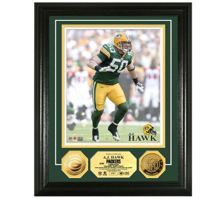 NFL Green Bay Packers A.J. Hawk 24KT PhotoMint - QVC.com