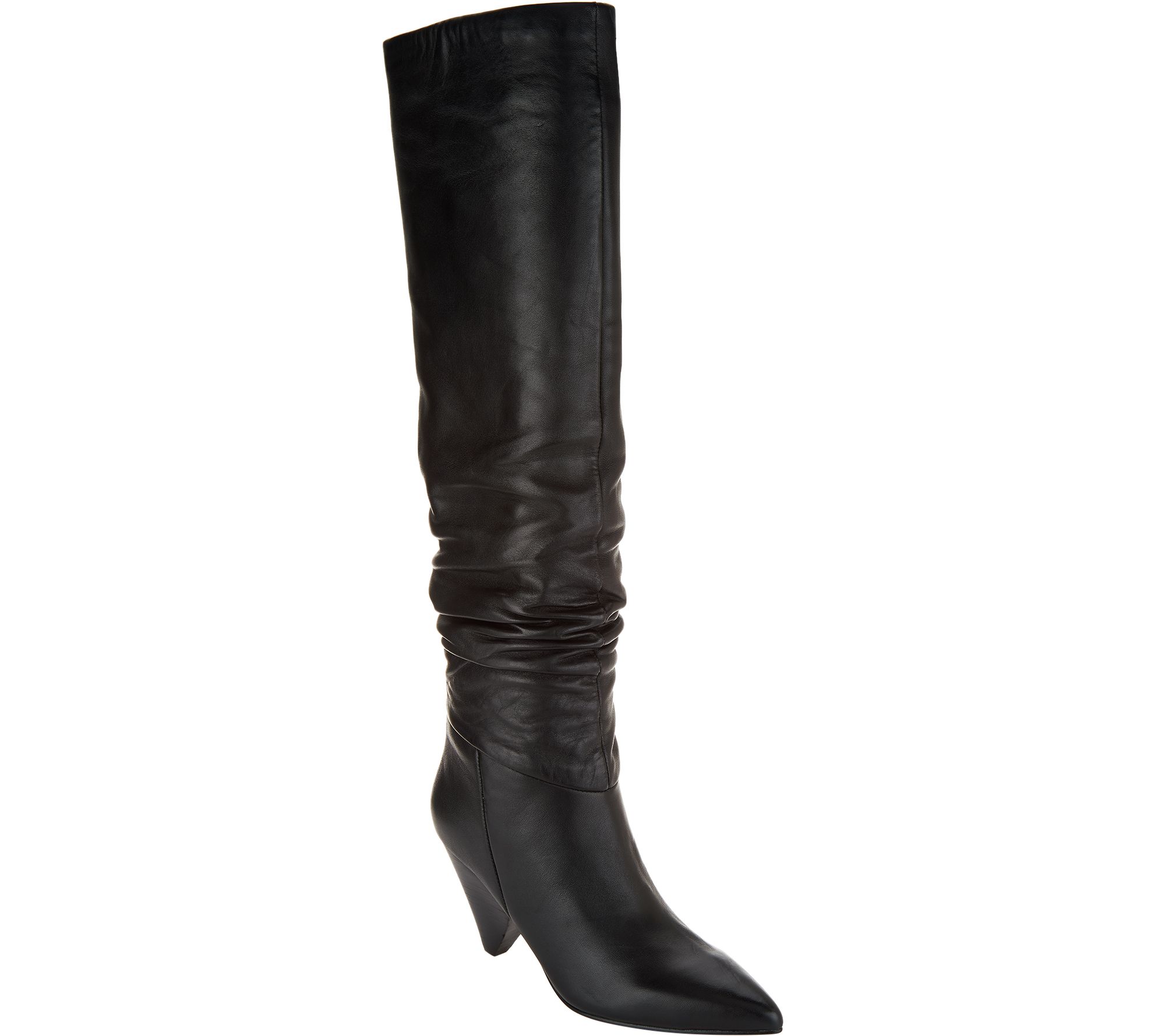 Marc Fisher Leather Slouch Tall Shaft Boots - Pagie - QVC.com