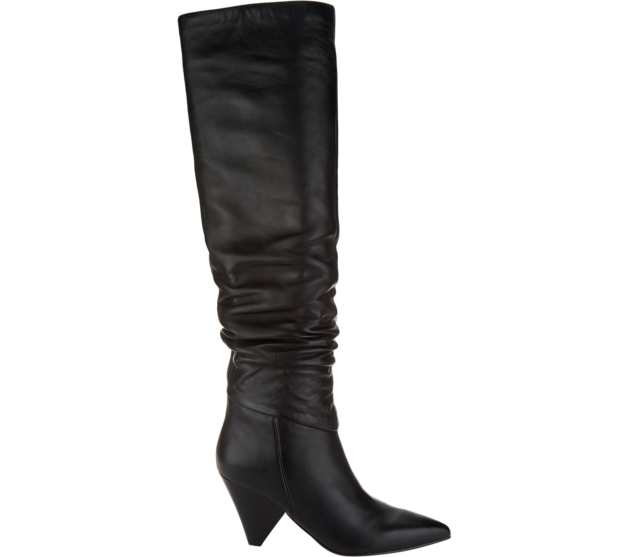 Marc Fisher Leather Slouch Tall Shaft Boots - Pagie - QVC.com