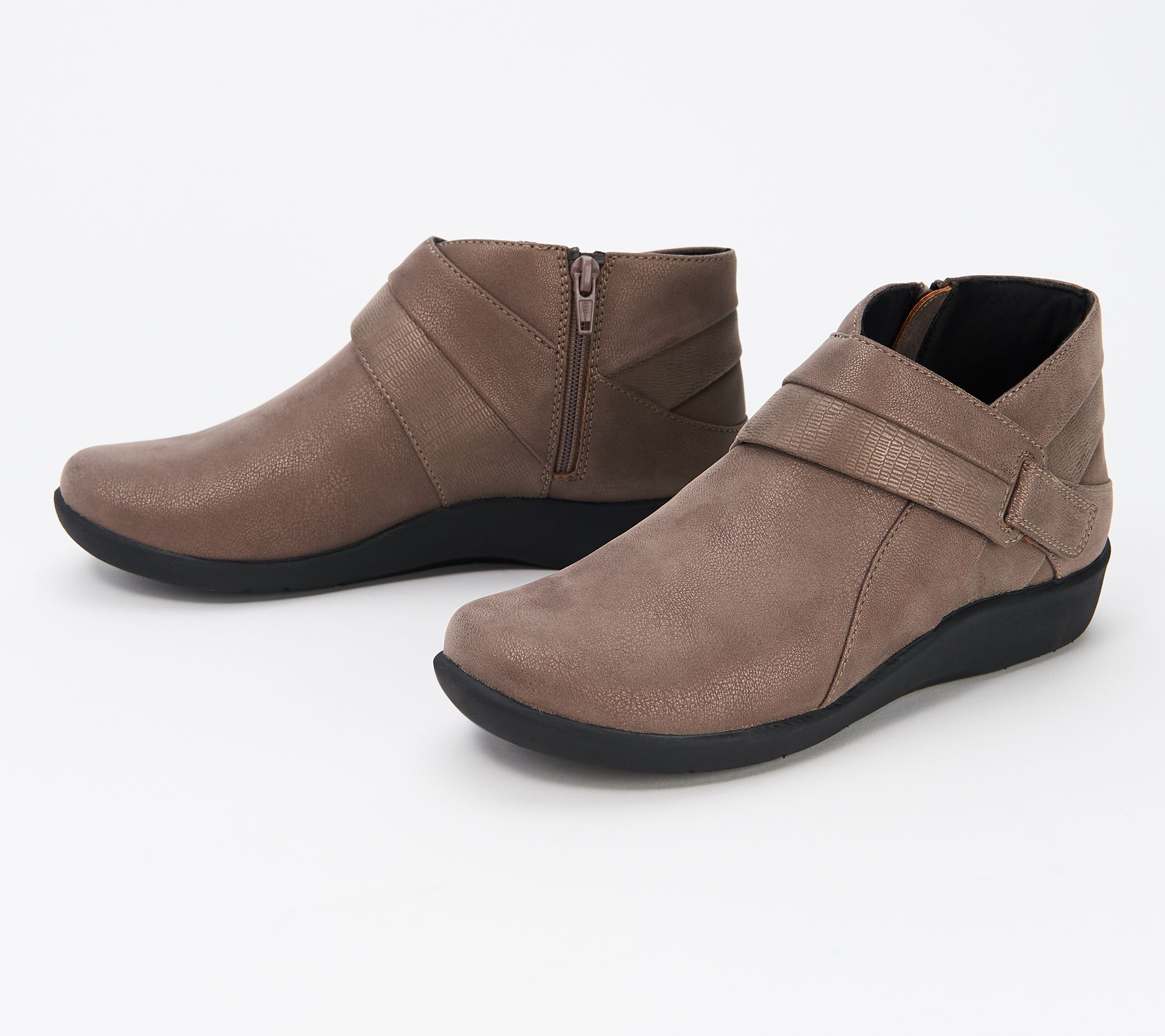 Clarks Cloudsteppers Exposed Ankle Booties Sillian Rani QVC