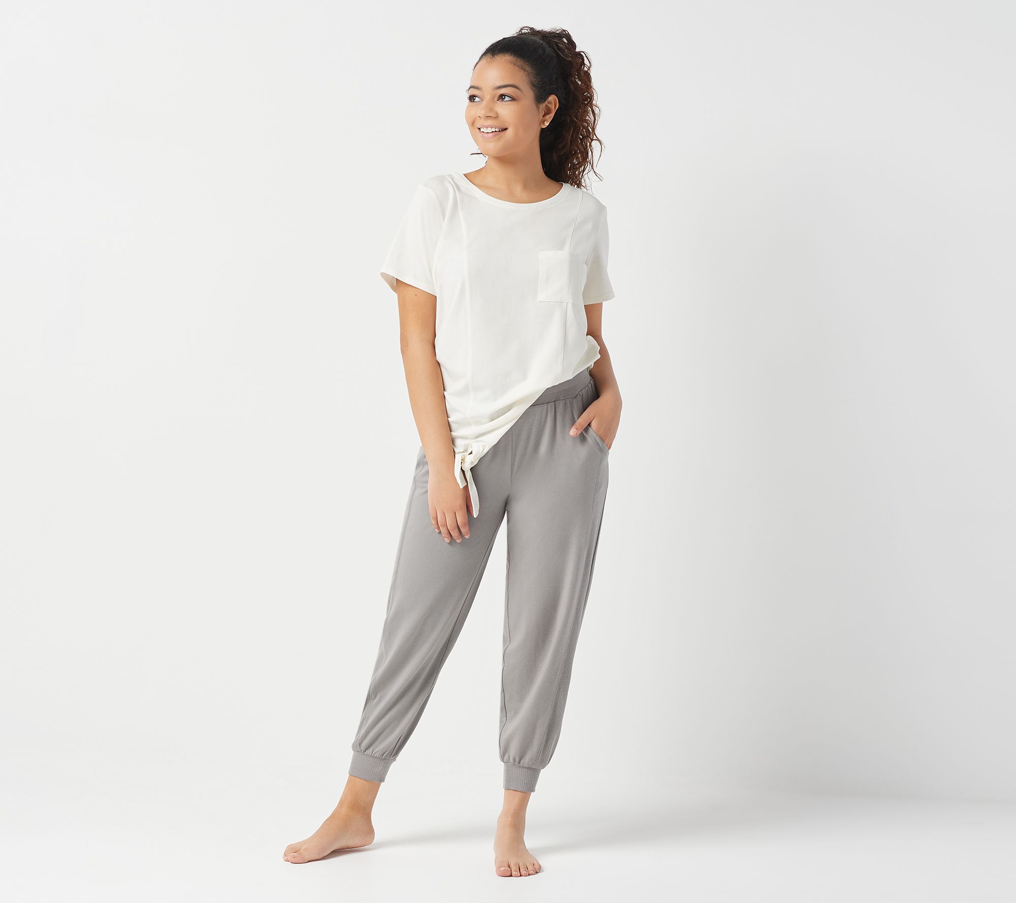 anybody cozy knit ribbed jogger pants