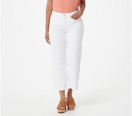 Jen7 by 7 for All Mankind Crop Wide-Leg Jeans - White