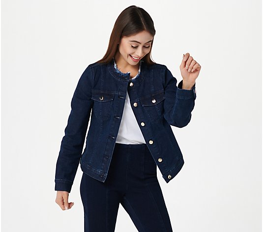 Jen7 by 7 for All Mankind Collarless Jacket - Beverly