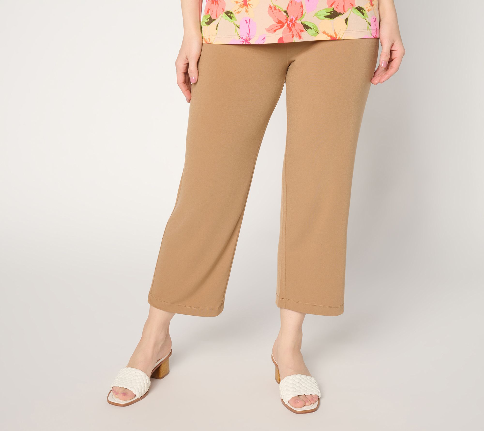 Susan Graver Essentials Petite Liquid Knit Crop Pants