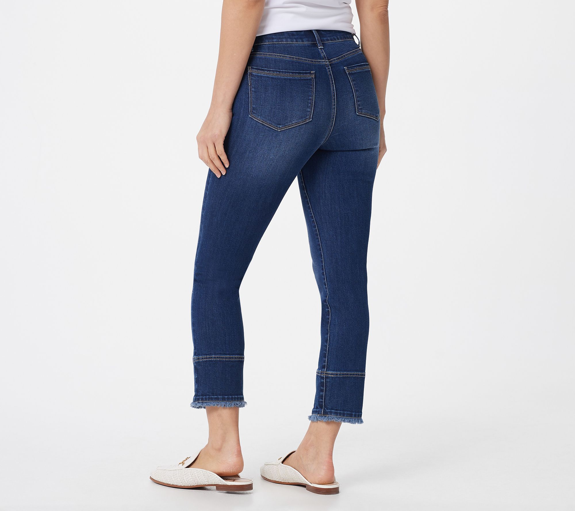 Susan Graver Stretch Denim Straight-Leg Ankle Jeans - QVC.com