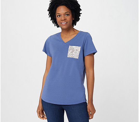 Belle by Kim Gravel TripleLuxe T-Shirt with Printed Pocket