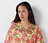 J Jason Wu Floral Chiffon Beaded Caftan Blouse with Knit Tank Top, 3 of 4