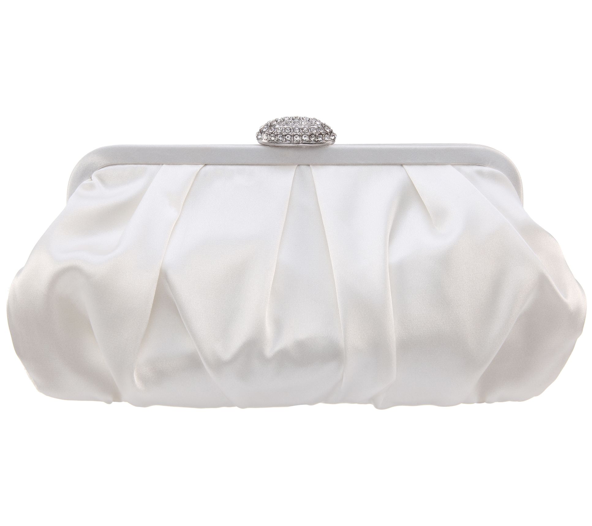 Nina Pleated Frame Clutch with Pave Clasp - Concord