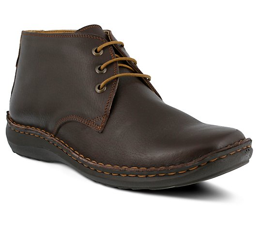 Spring Step Men's Lace-Up Leather Chukka Boots- Mathias