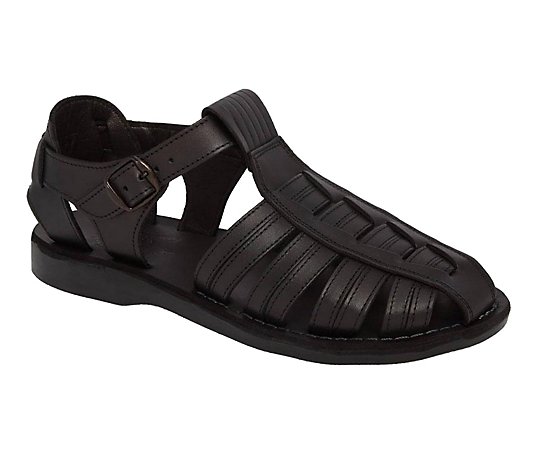 Jerusalem Sandals Men's Leather with Ankle Strap and Buckle