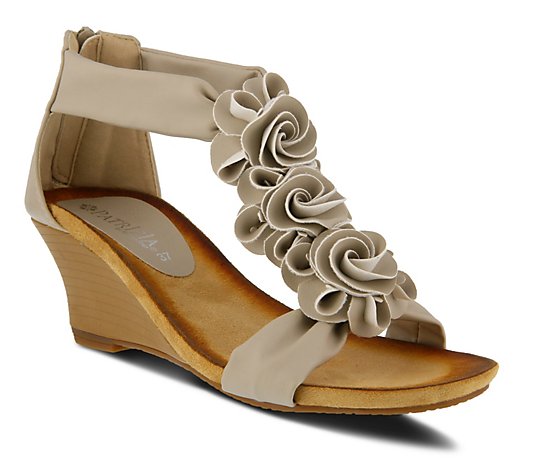 Patrizia by Spring Step Flower Strap Wedge Sandals - Harlequin
