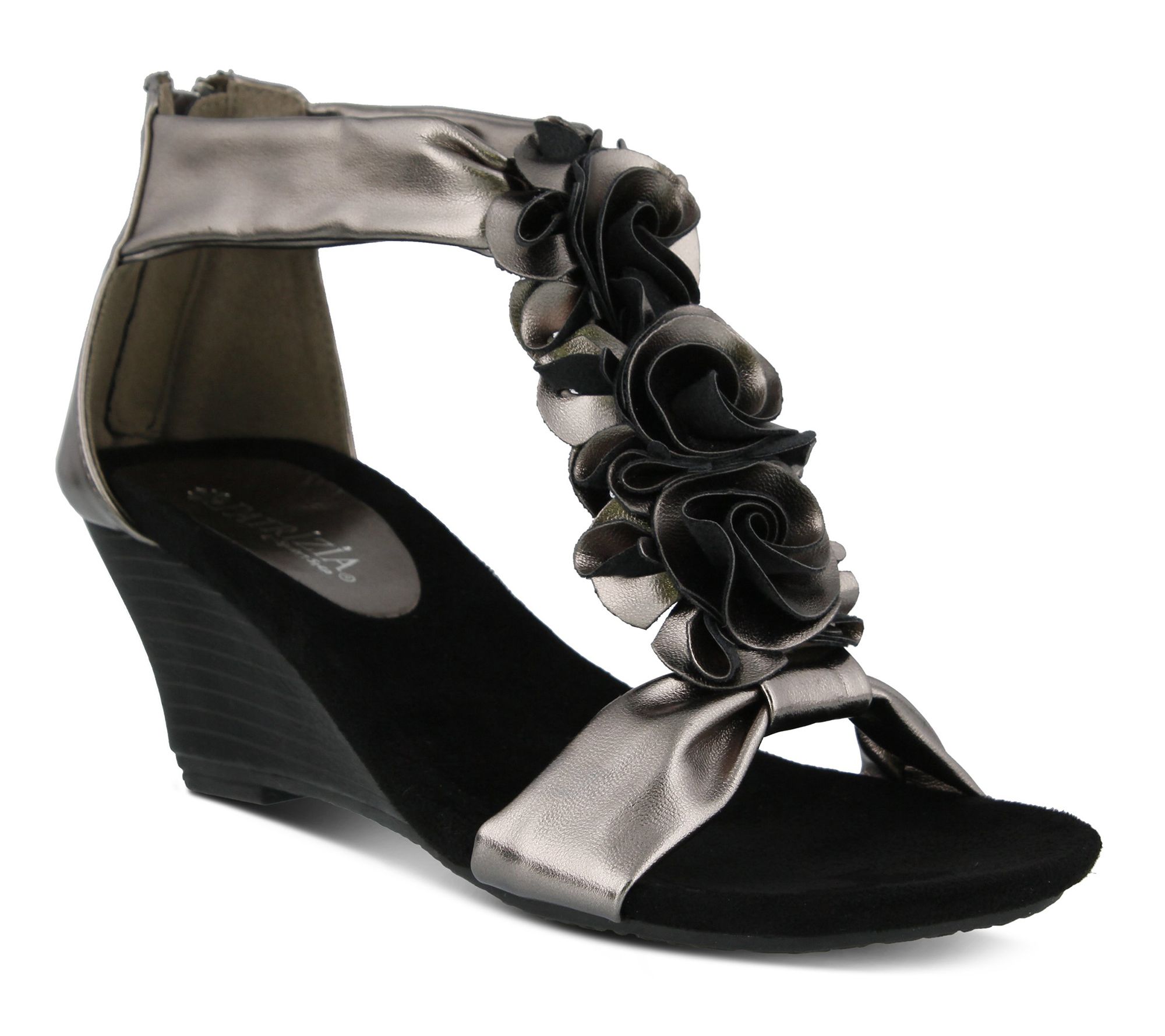 Patrizia by Spring Step Flower Strap Wedge Sandals - Harlequin