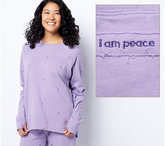 Peace Love World Garden Party High Low Hem Pullover