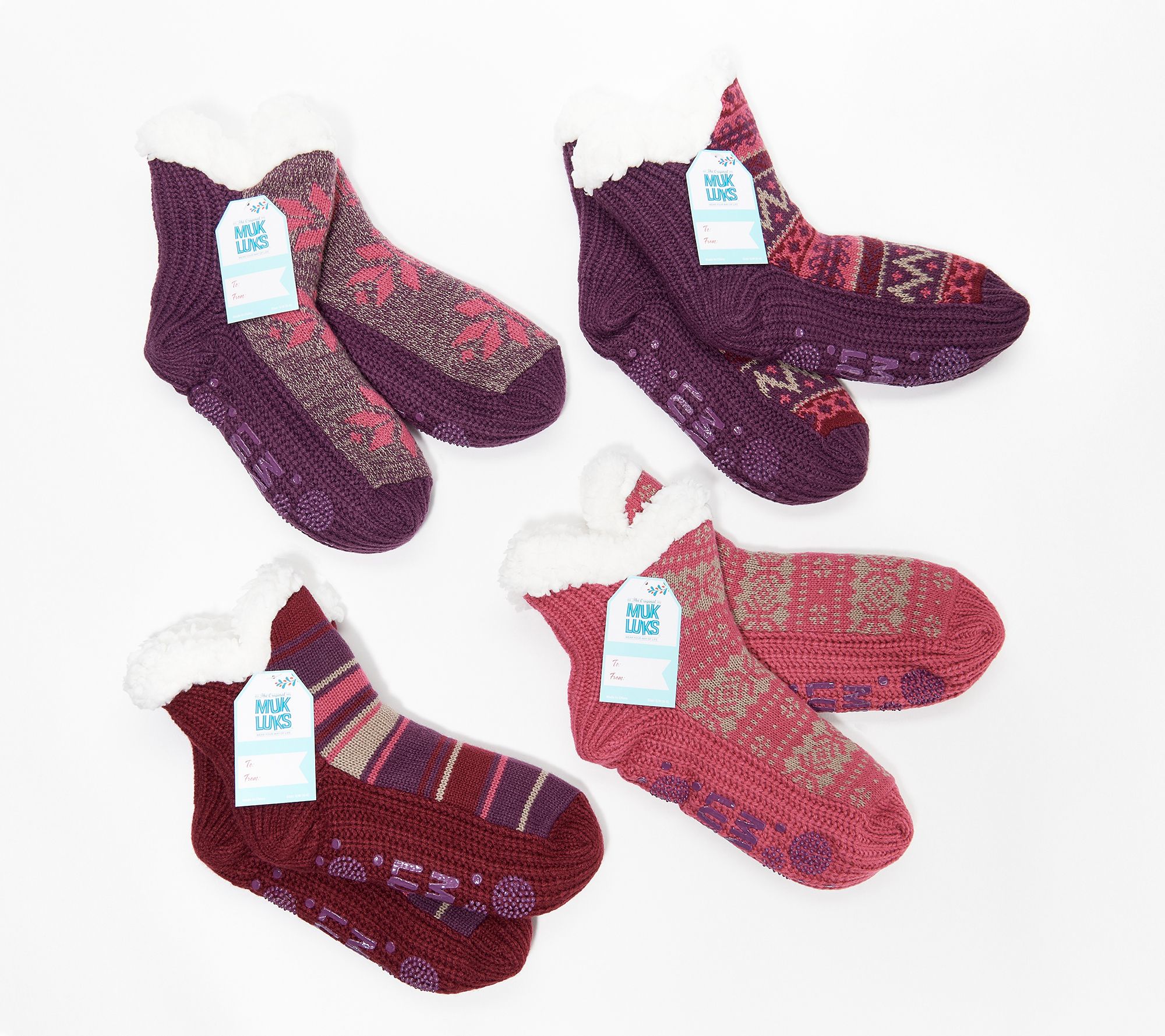 (QVC) MUK LUKS Set of 4 Aloe Infused Ankle Cabin Socks – TVShoppingQueens