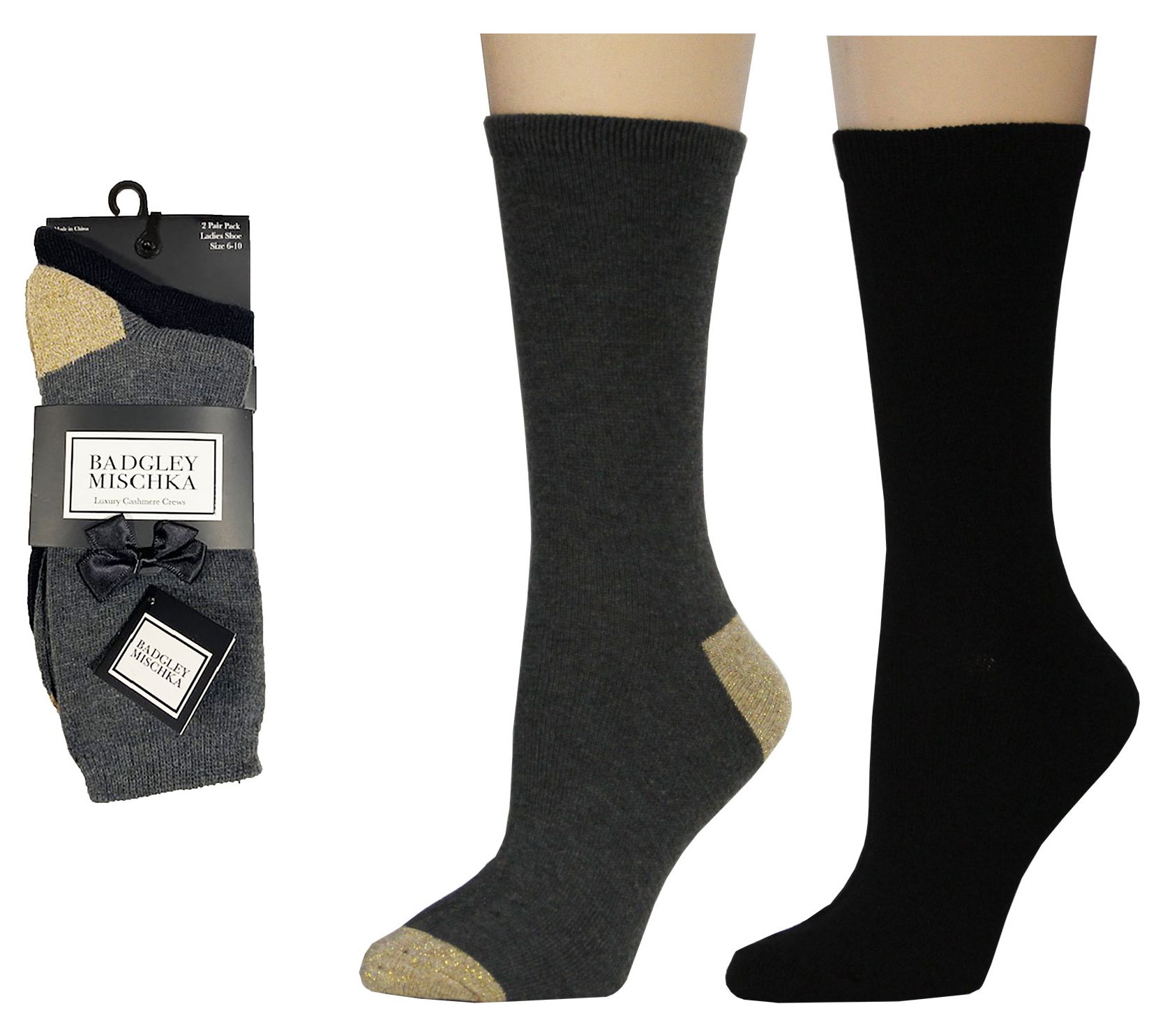 Badgley Mishka Blend Crew Socks w/ Contrast Lur ex Heel Toe - QVC.com