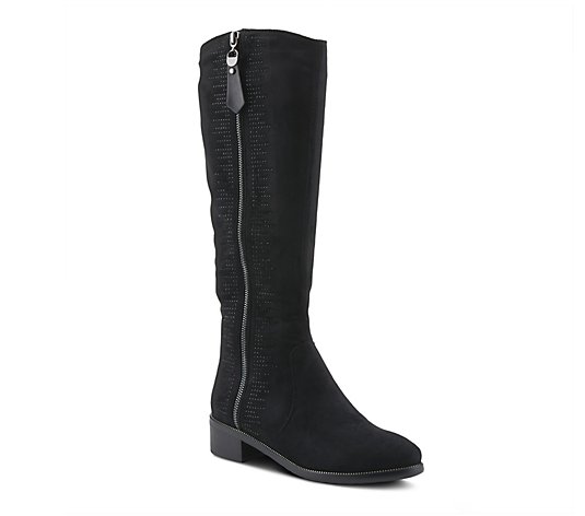 Azura by Spring Step Synthetic Suede Tall Boots- Blackenbury