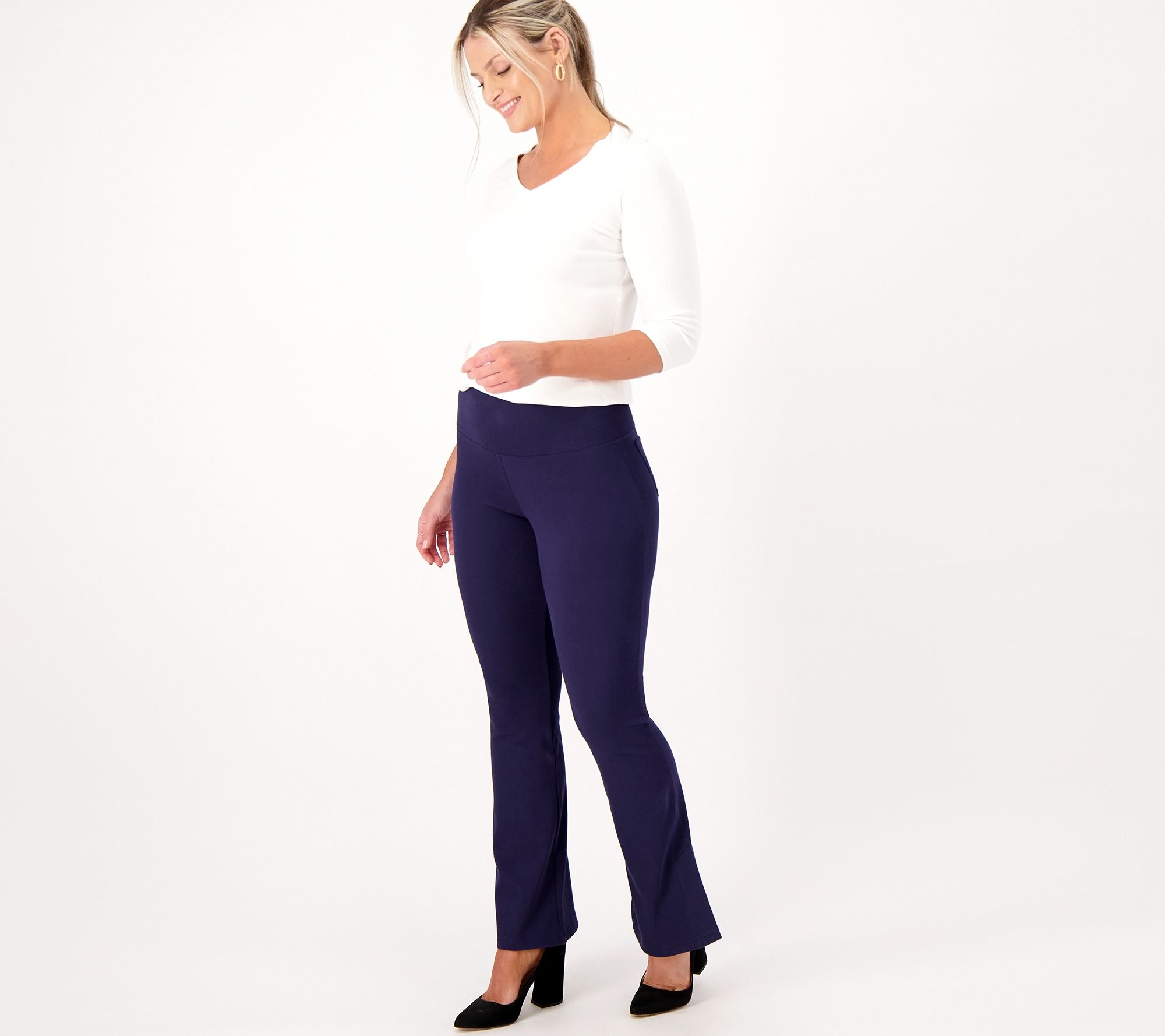 Women with Control Petite Tummy Control St.Tropez Twill Bootcut Pants 