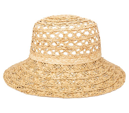 San Diego Hat Co. Open Weave Raffia Bucket Hat