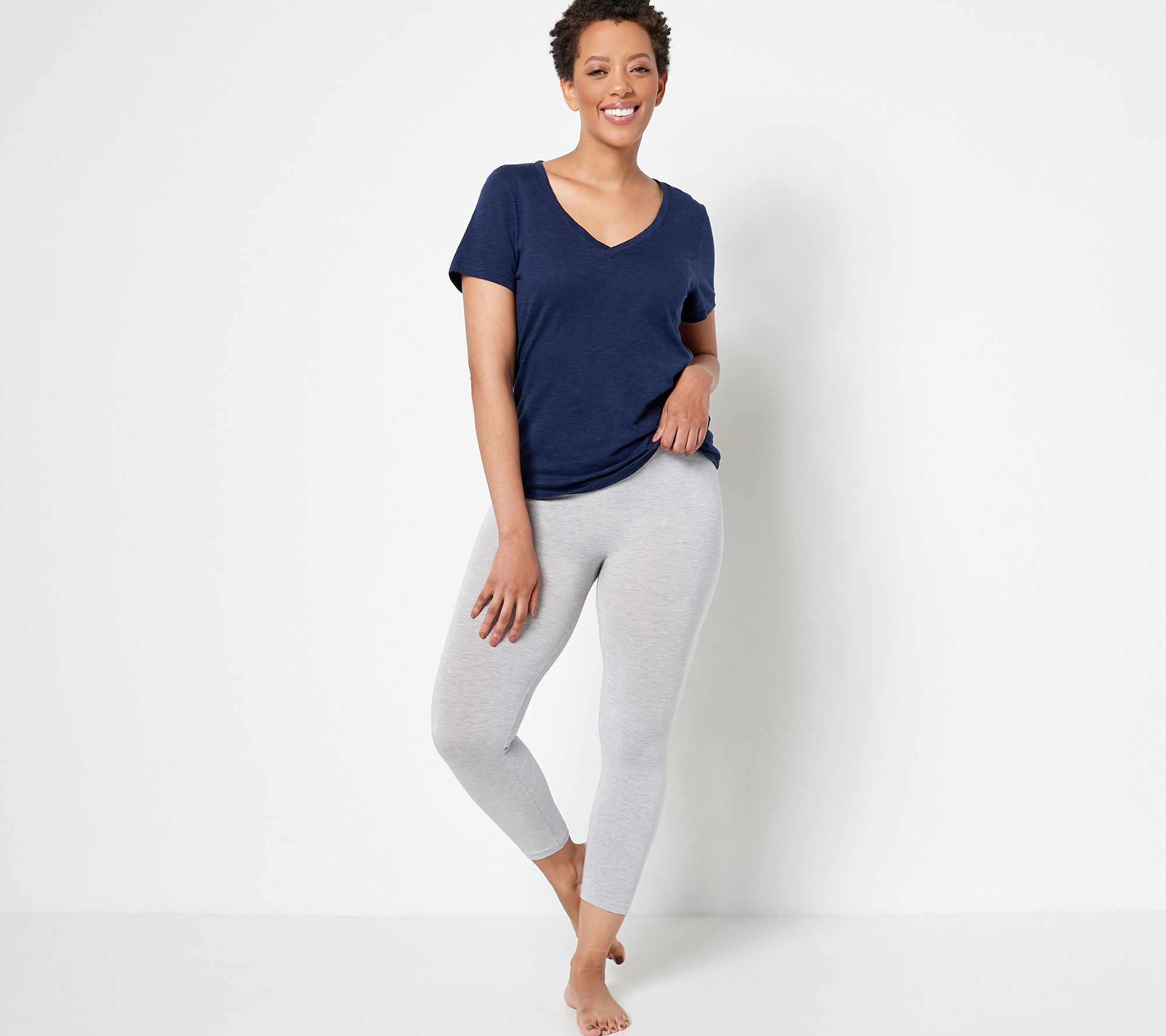 As Is Cuddl Duds Intimates Modal Seamless Cropped Legging - QVC