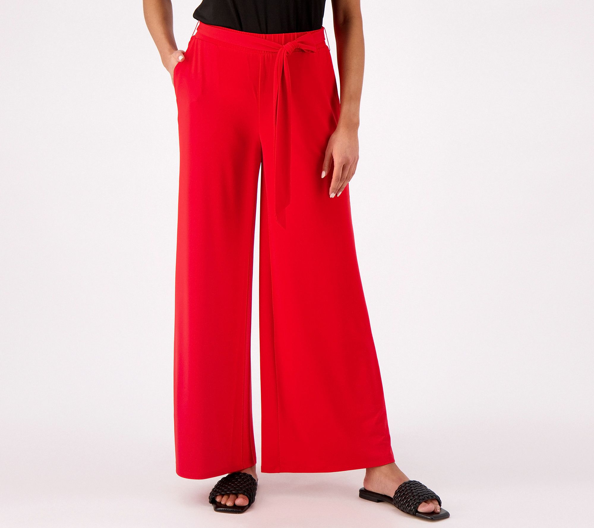 Girl With Curves Petite Wide Leg Knit Pant 