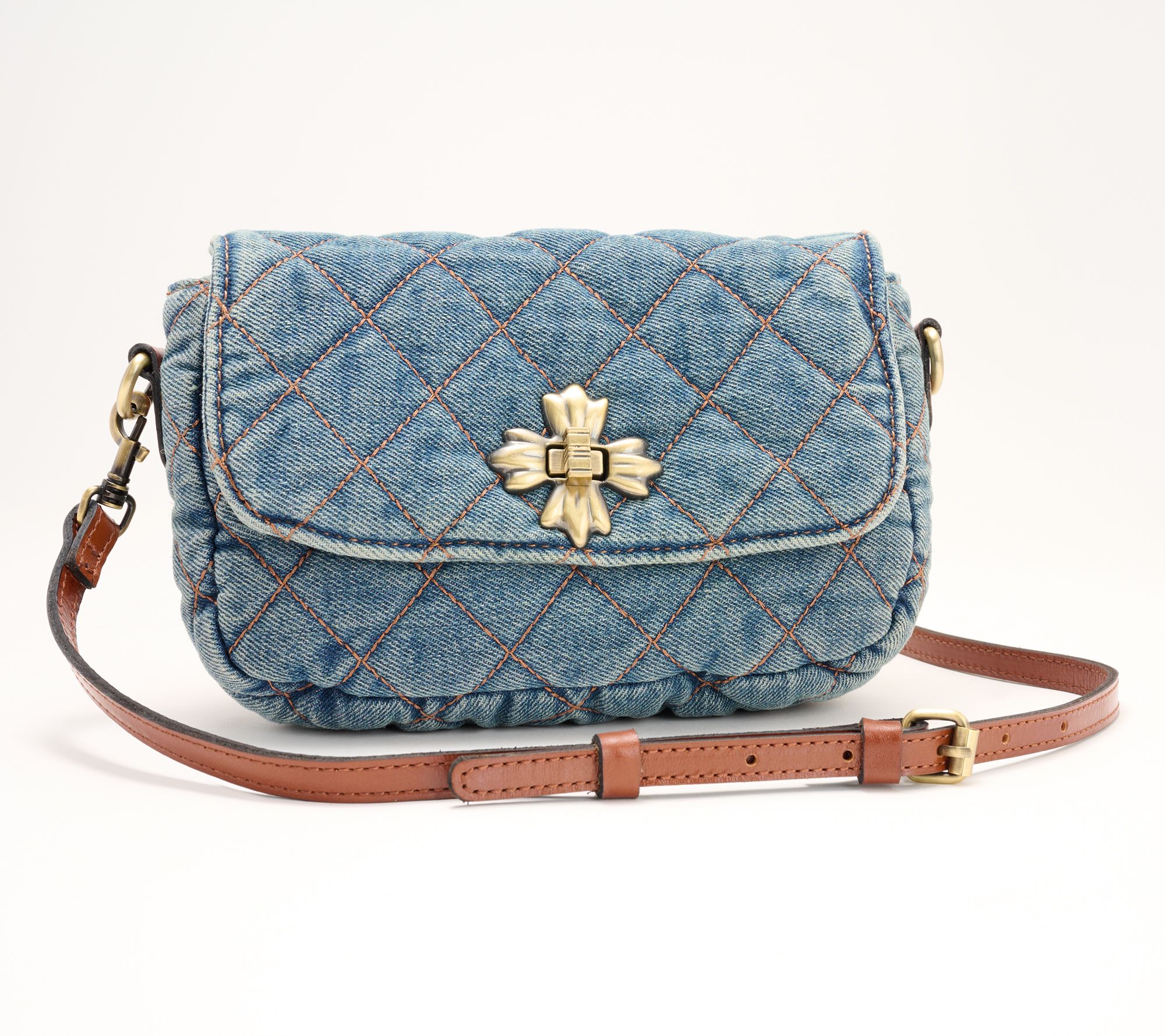CHANEL CC Logo Mini Vanity Hand Bag Denim Leather Blue Italy Vintage  615LC271