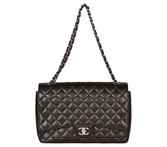 Pre-Owned Chanel Classic Maxi Double Flap Caviar Bag 