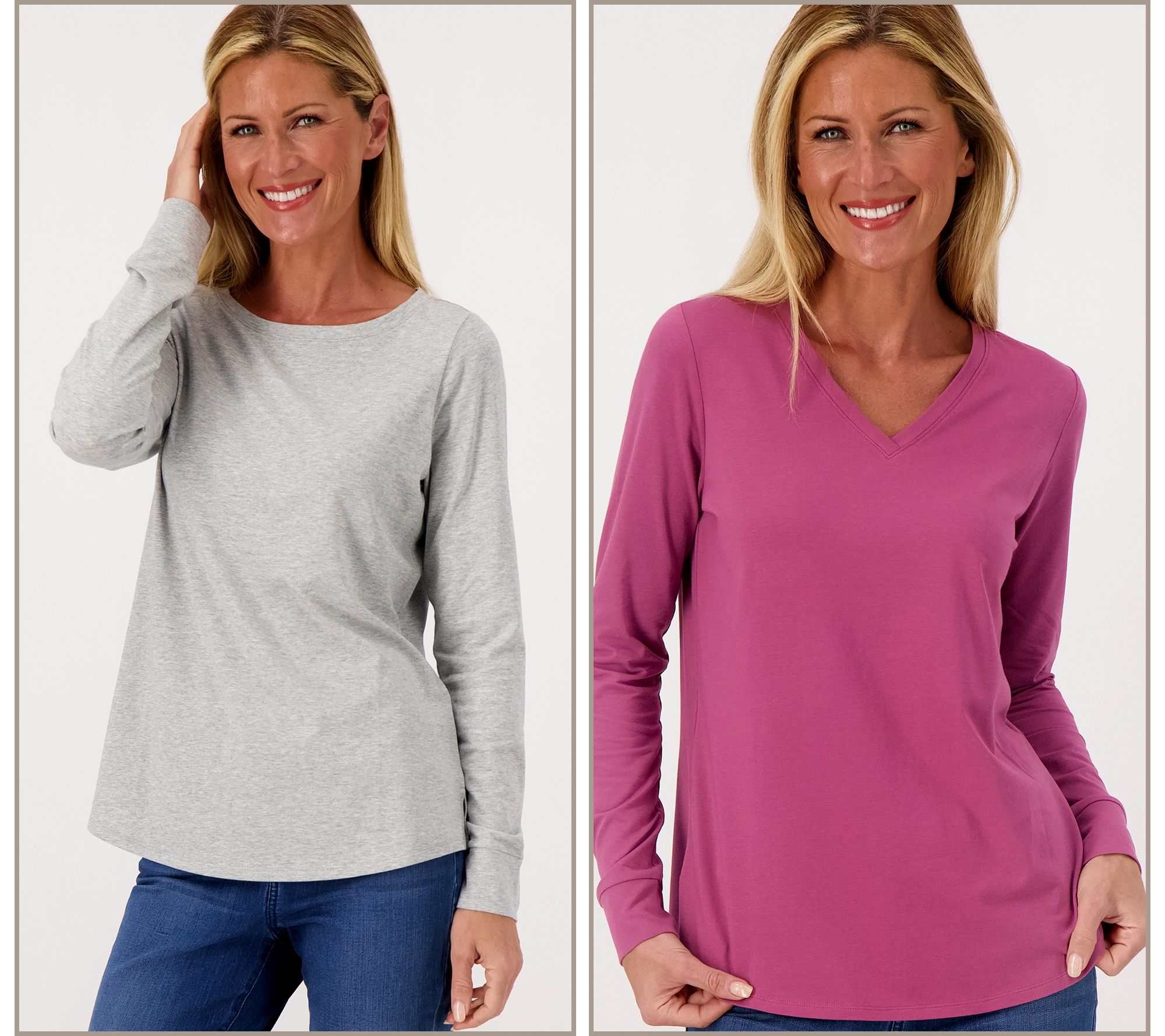 "As Is" Belle by Kim Gravel TripleLuxe Knit Set of 2 Tops