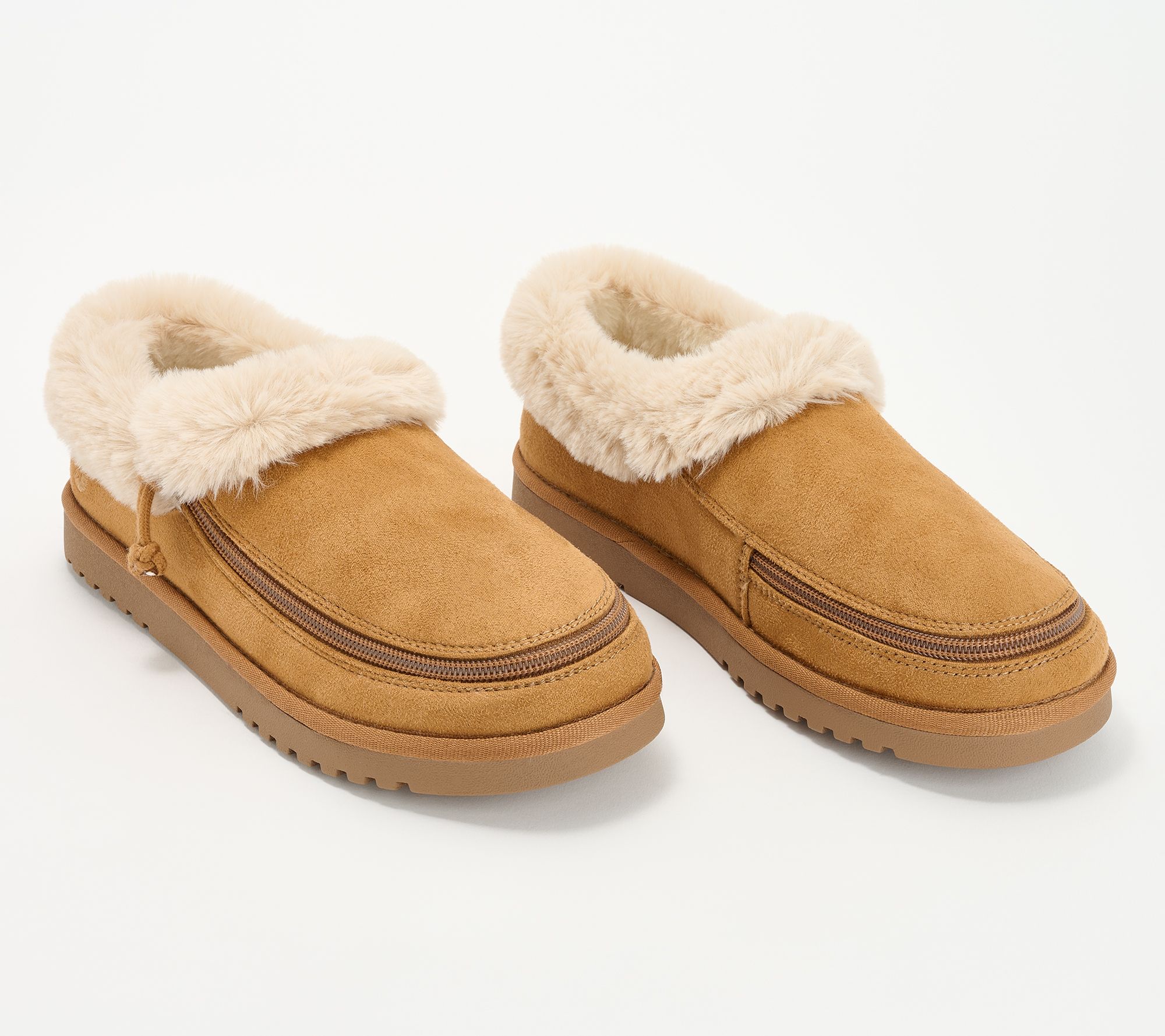 BILLY Footwear Zip-On Faux Fur Cozy Slippers