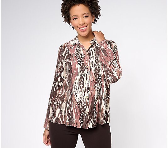 Attitudes by Renee Godet Woven Button Front Shirt