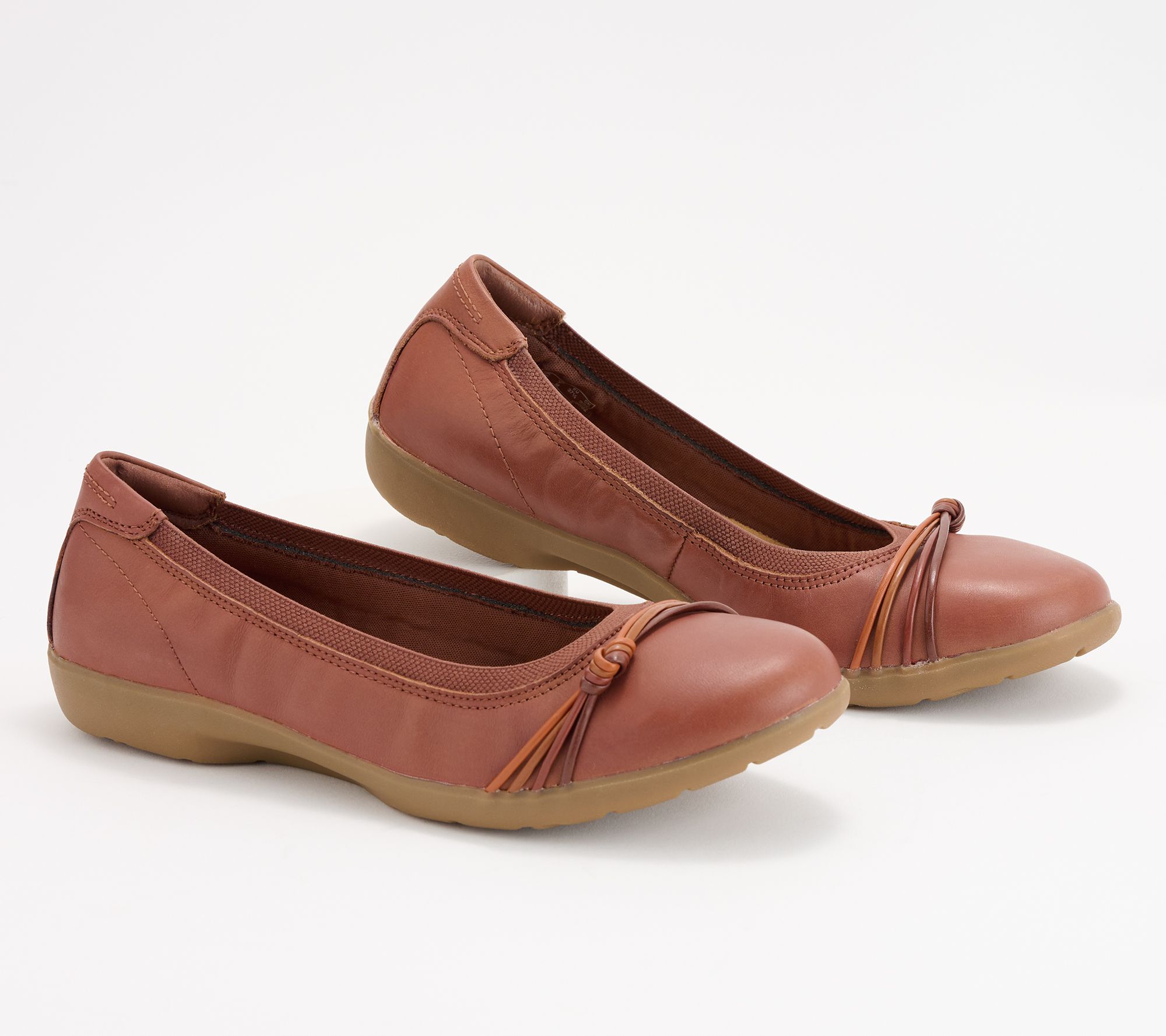 Clarks brown flats best sale