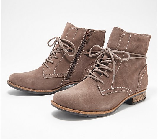 "As Is" Earth Origins Suede Lace-Up Ankle Boots- Adara